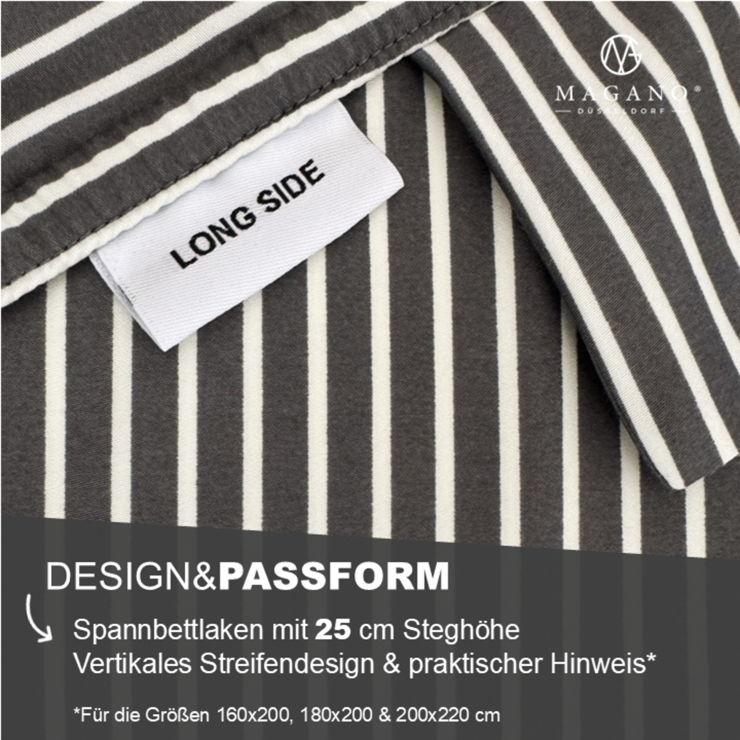 Luxus Streifen Spannbettlaken | Bambus & Baumwolle