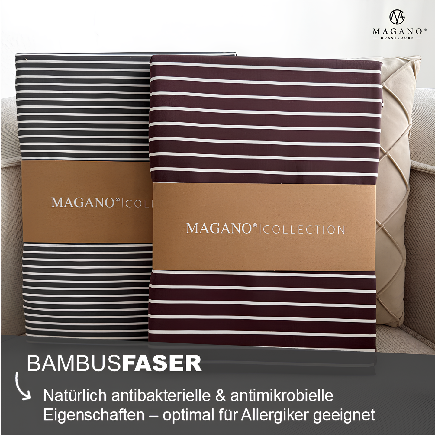 Luxus Streifen Spannbettlaken | Bambus & Baumwolle