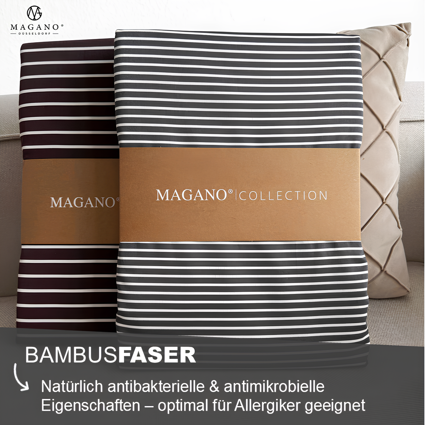 Luxus Streifen Spannbettlaken | Bambus & Baumwolle