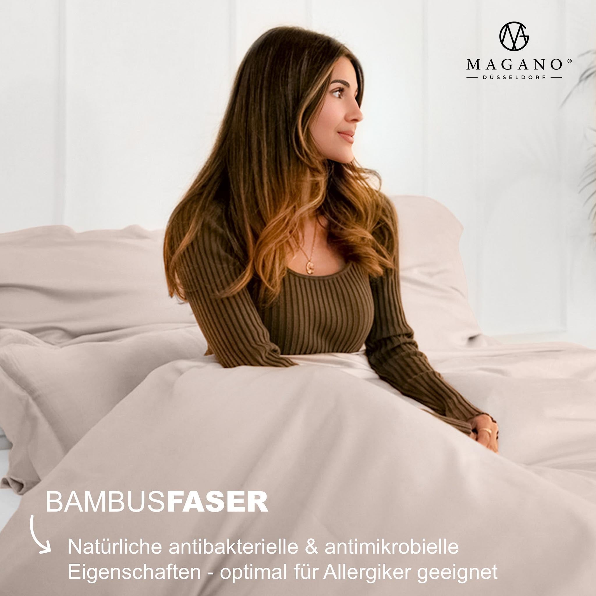 Luxus Bettwäsche Bambus Baumwolle Satin hypoallergen taupe