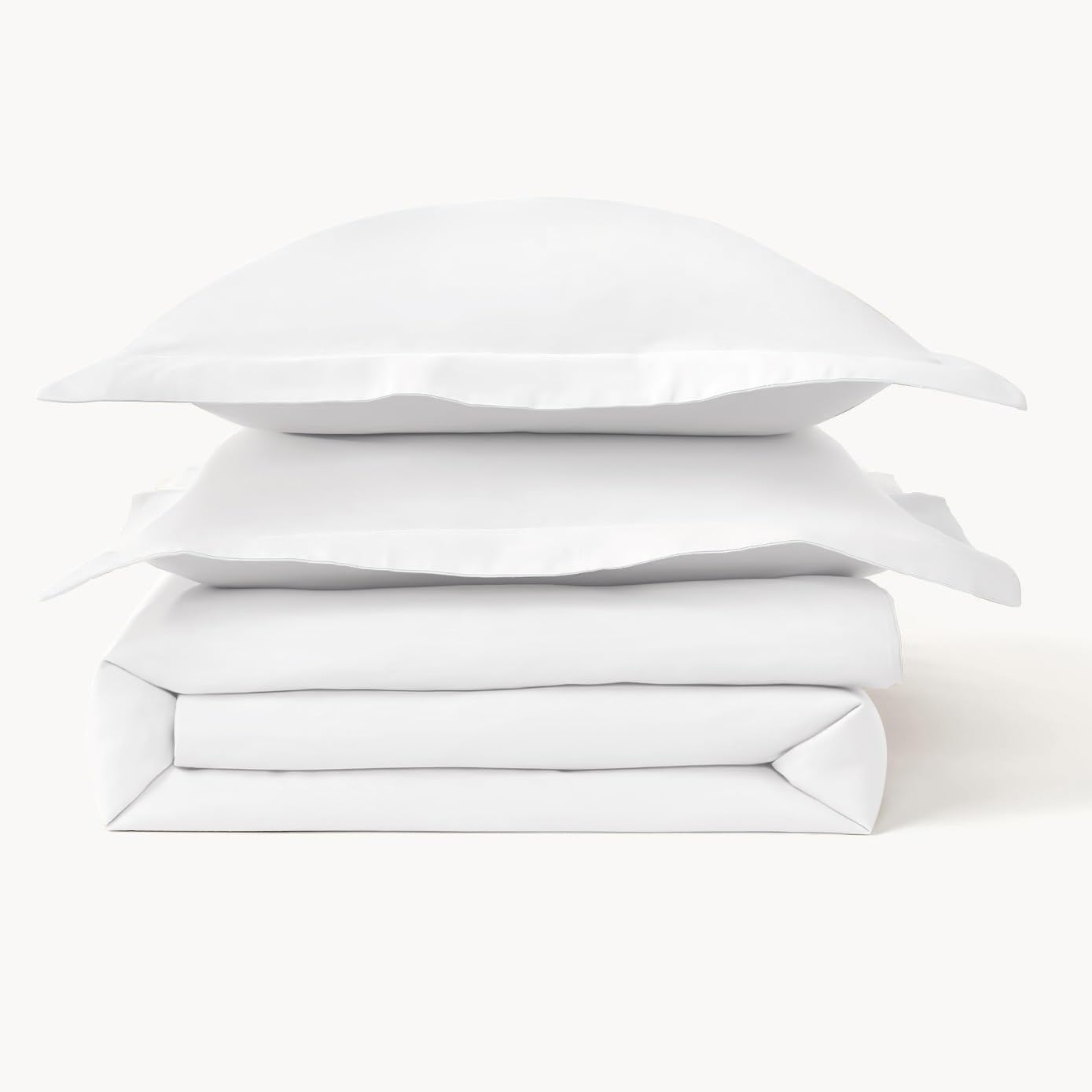 Luxus Bettwäsche Bambus Baumwolle Satin set weiss