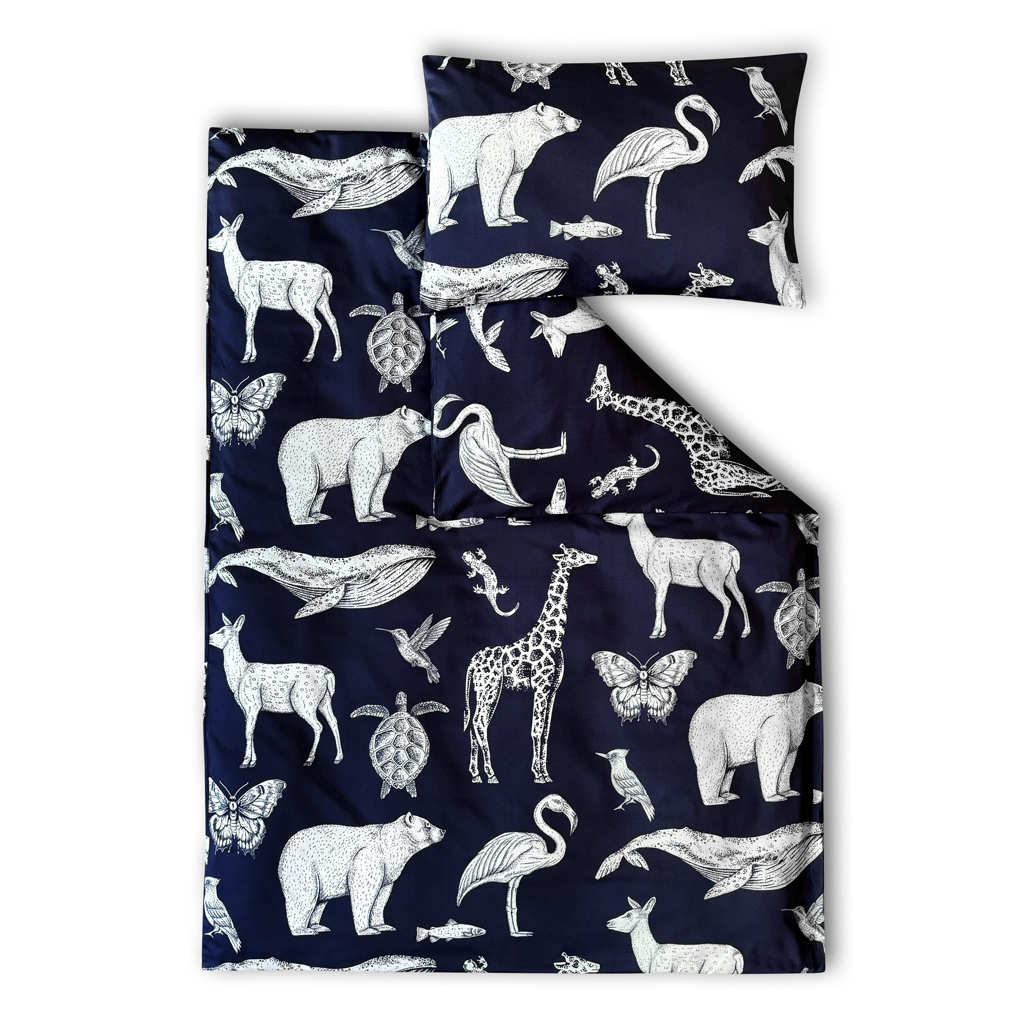 Luxus Kinderbettwäsche Bambus Baumwolle Satin Blau Hauptbild