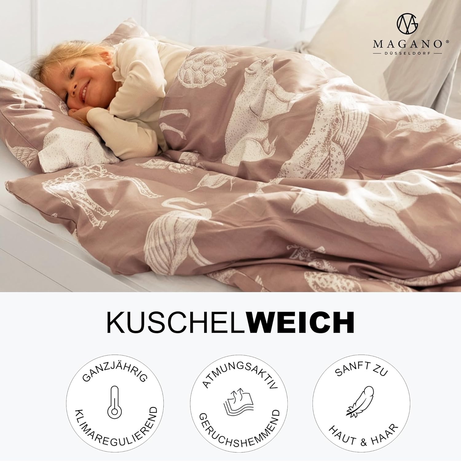 Luxus Kinderbettwäsche Bambus Baumwolle Satin rosa weich