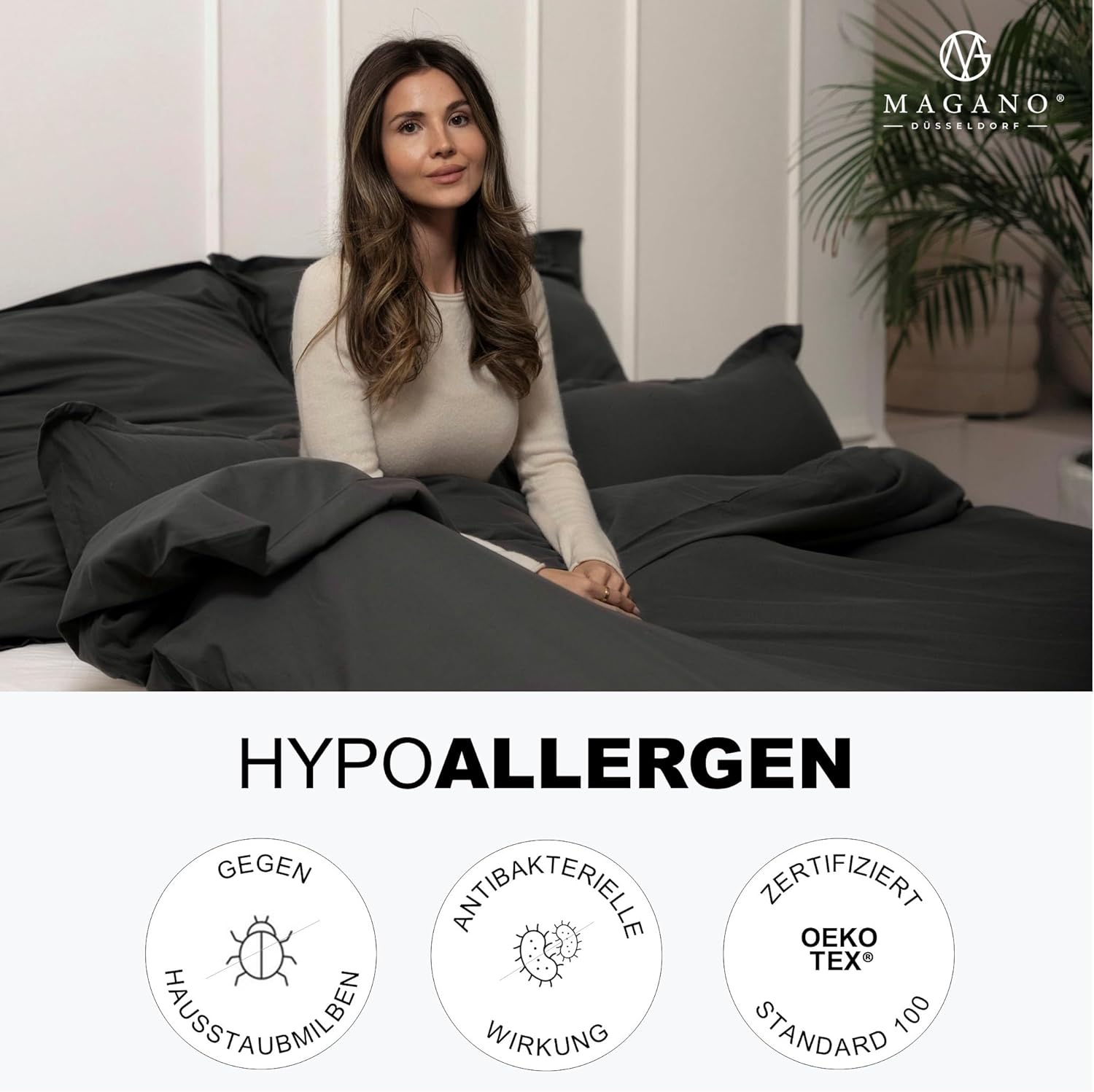 Premium Bettwäsche Mikrofaser grau hypoallergen
