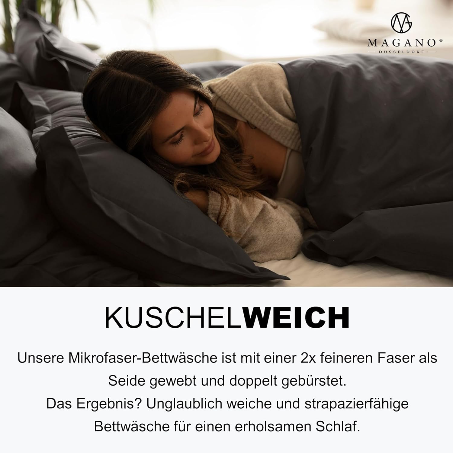 Premium Bettwäsche Mikrofaser grau weich