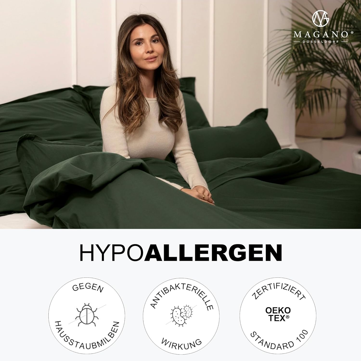 Premium Bettwäsche Mikrofaser grün hypoallergen