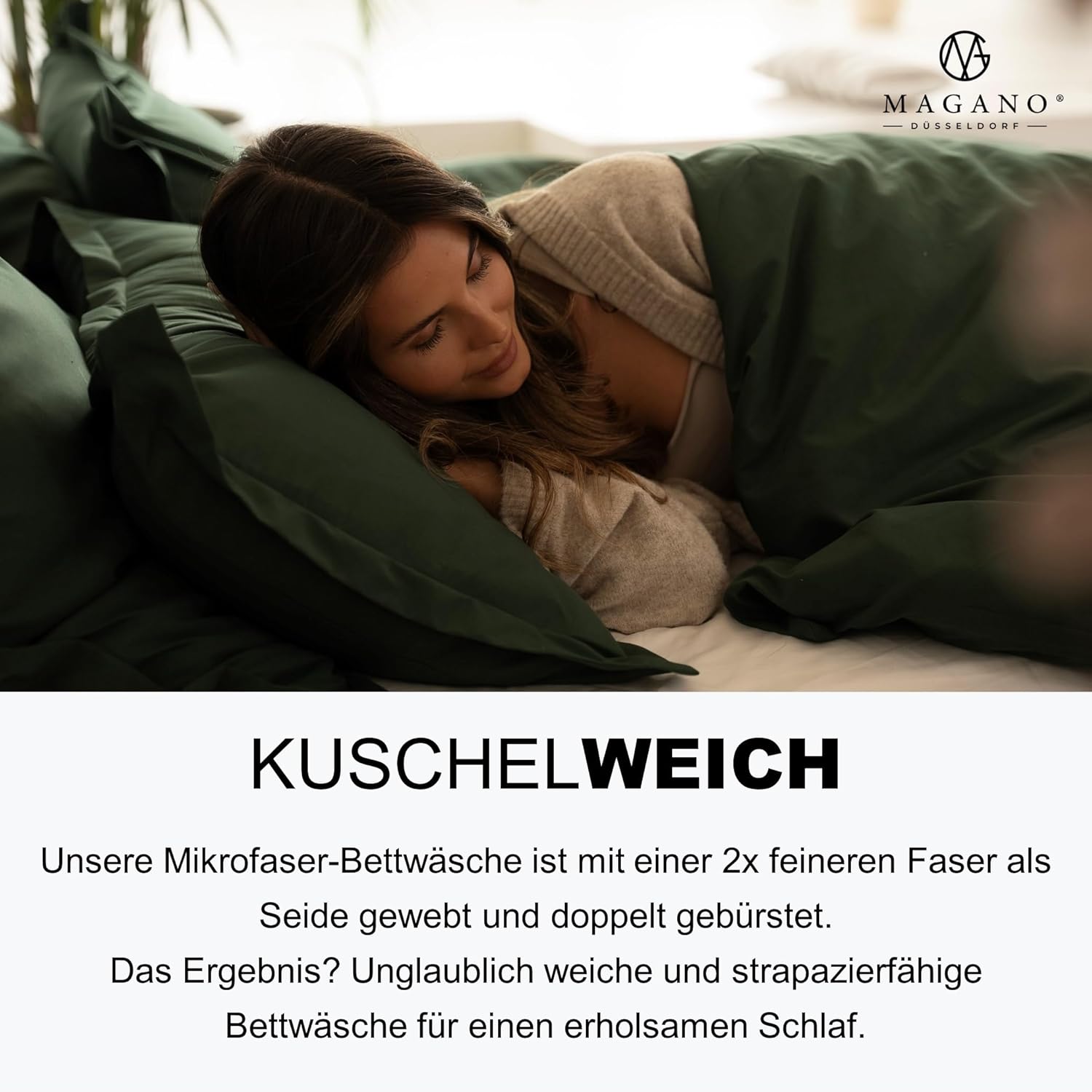 Premium Bettwäsche Mikrofaser grün weich