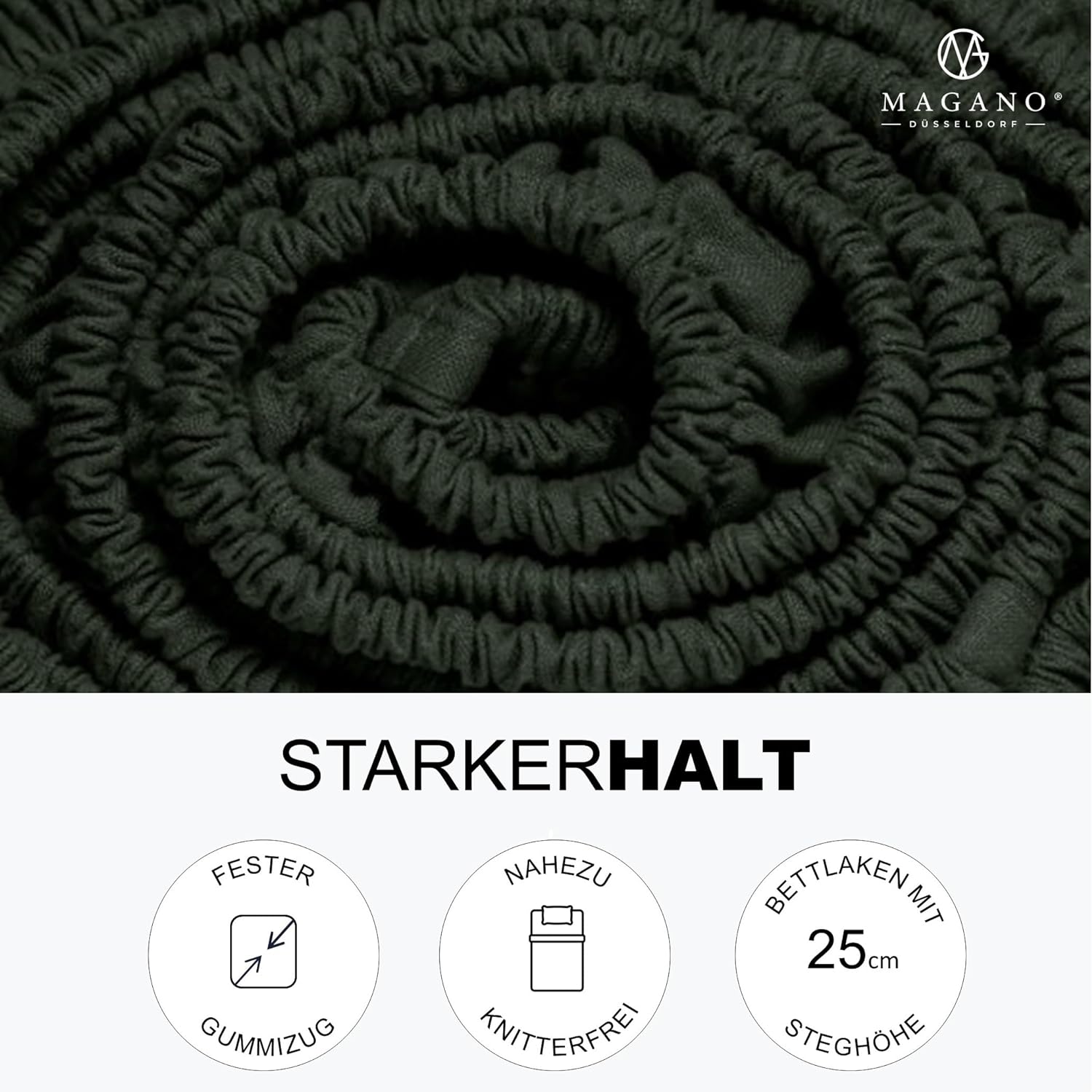 Premium Spannbettlaken Mikrofaser grün buegelfrei