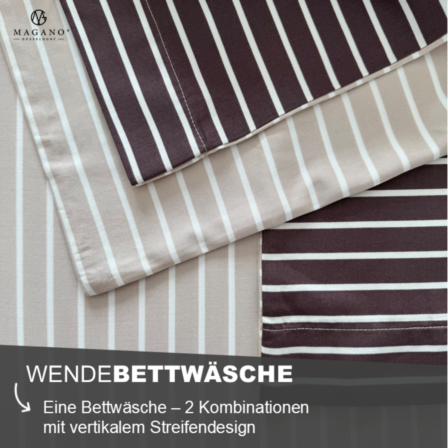 Luxus Wendebettwäsche | Streifendesign | Bambus & Baumwolle