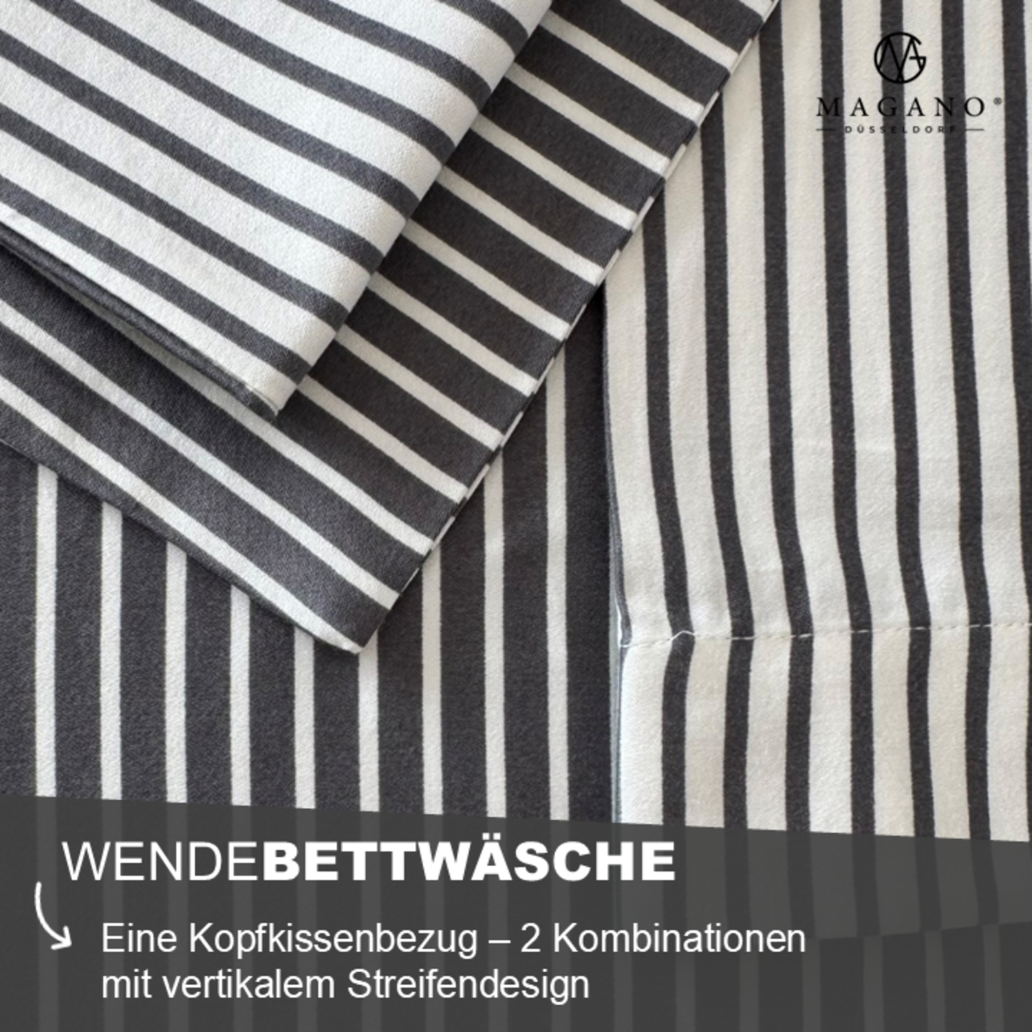 Luxus Wendebettwäsche | Streifendesign | Bambus & Baumwolle