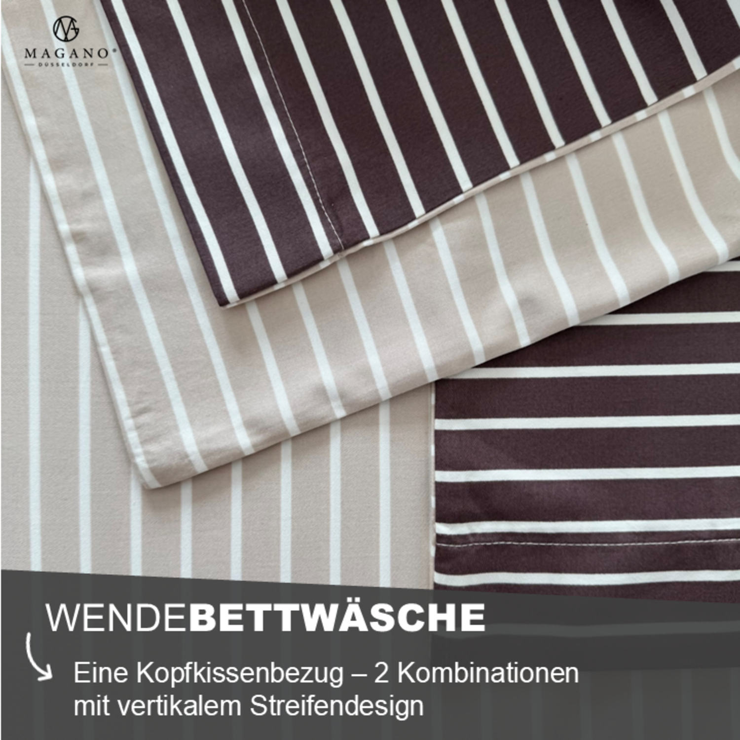 Luxus Wendebettwäsche | Streifendesign | Bambus & Baumwolle