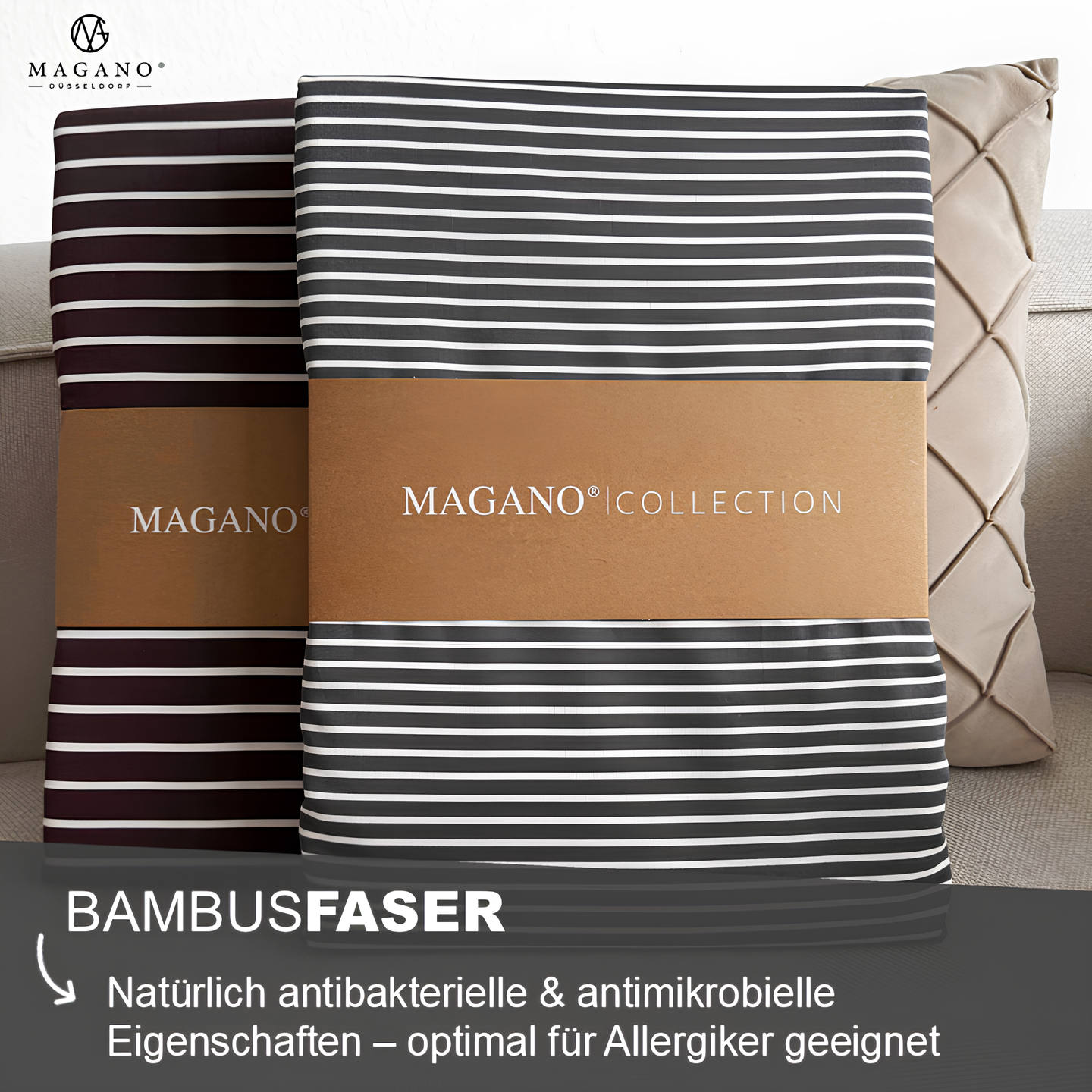 Luxus Wendebettwäsche | Streifendesign | Bambus & Baumwolle
