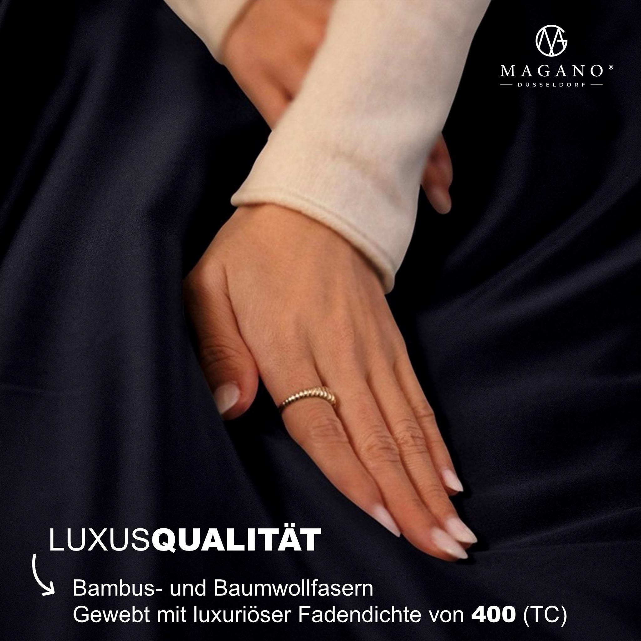 Luxus Bettwäsche Bambus Baumwolle Satin 400 TC Luxusqualität Blau