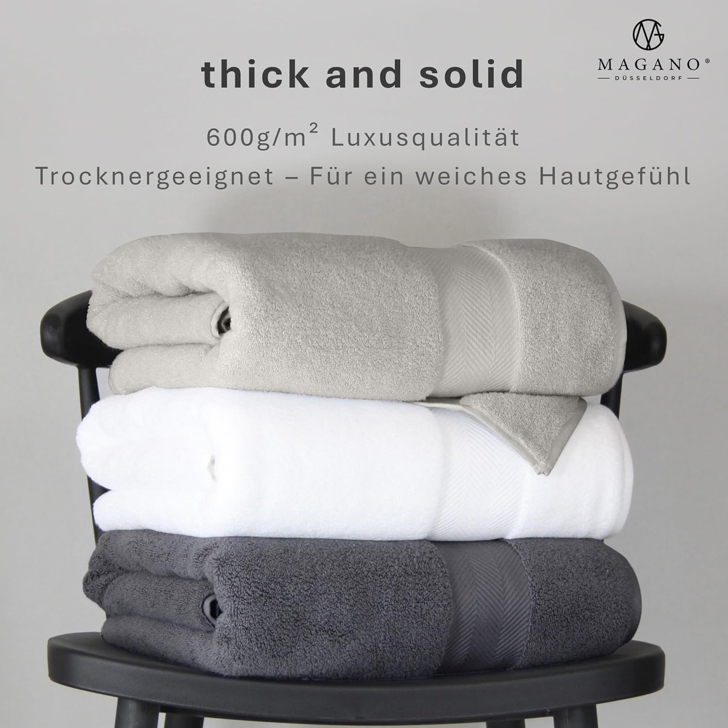 Luxus Duschhandtücher Bambus Baumwolle grau weiss beige Luxusqualität