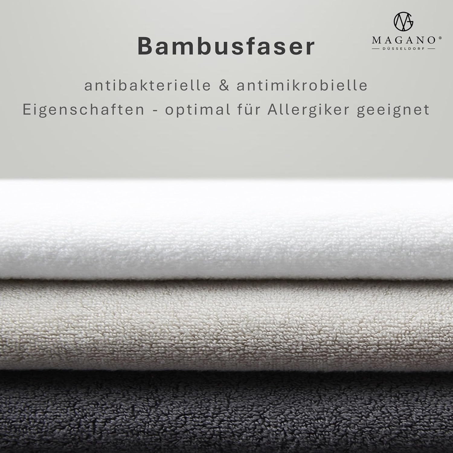 Luxus Duschhandtücher Bambus Baumwolle grau weiss beige hypoallergen