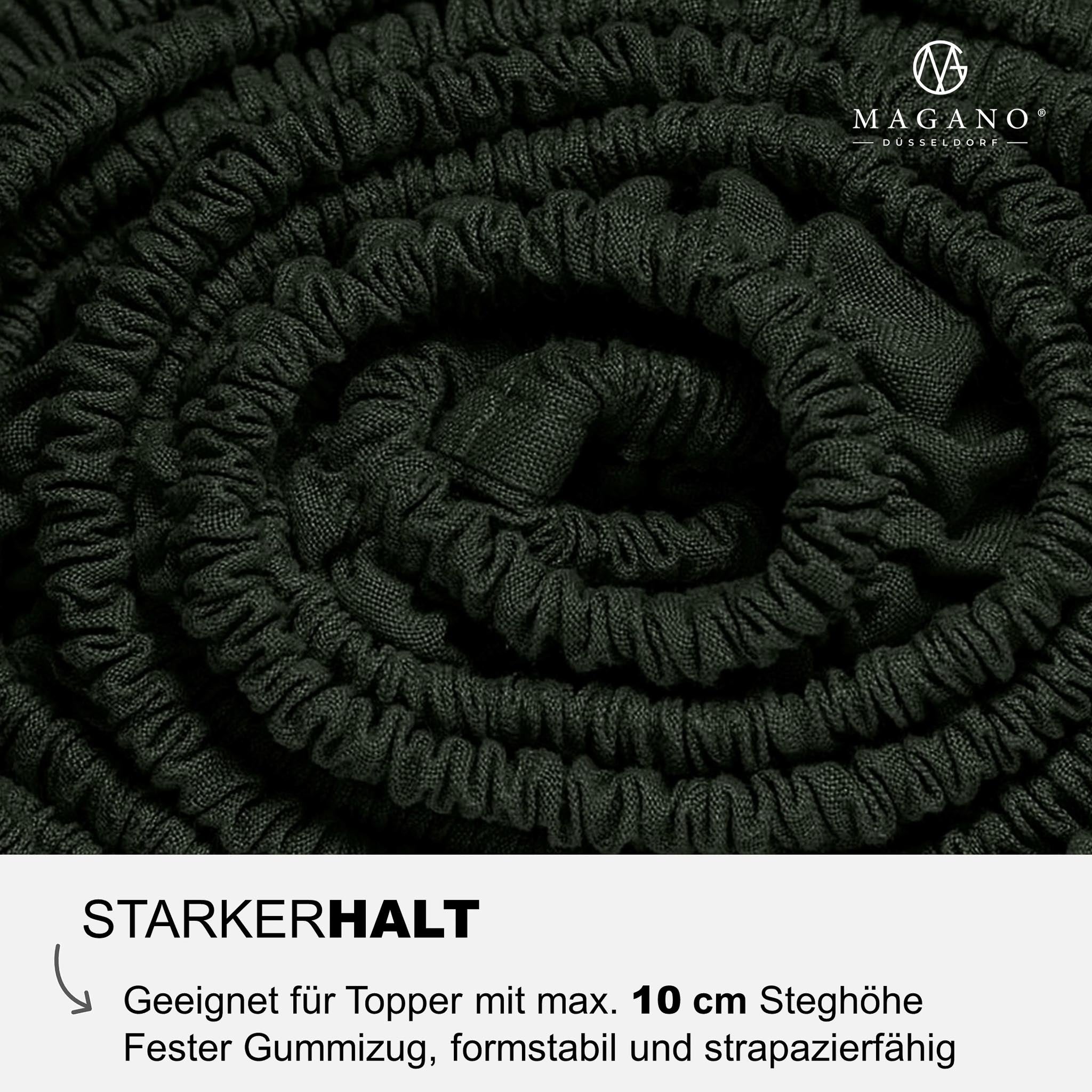 Luxus Spannbettlaken Bambus Baumwolle Satin Grün Boxspringbett Topper