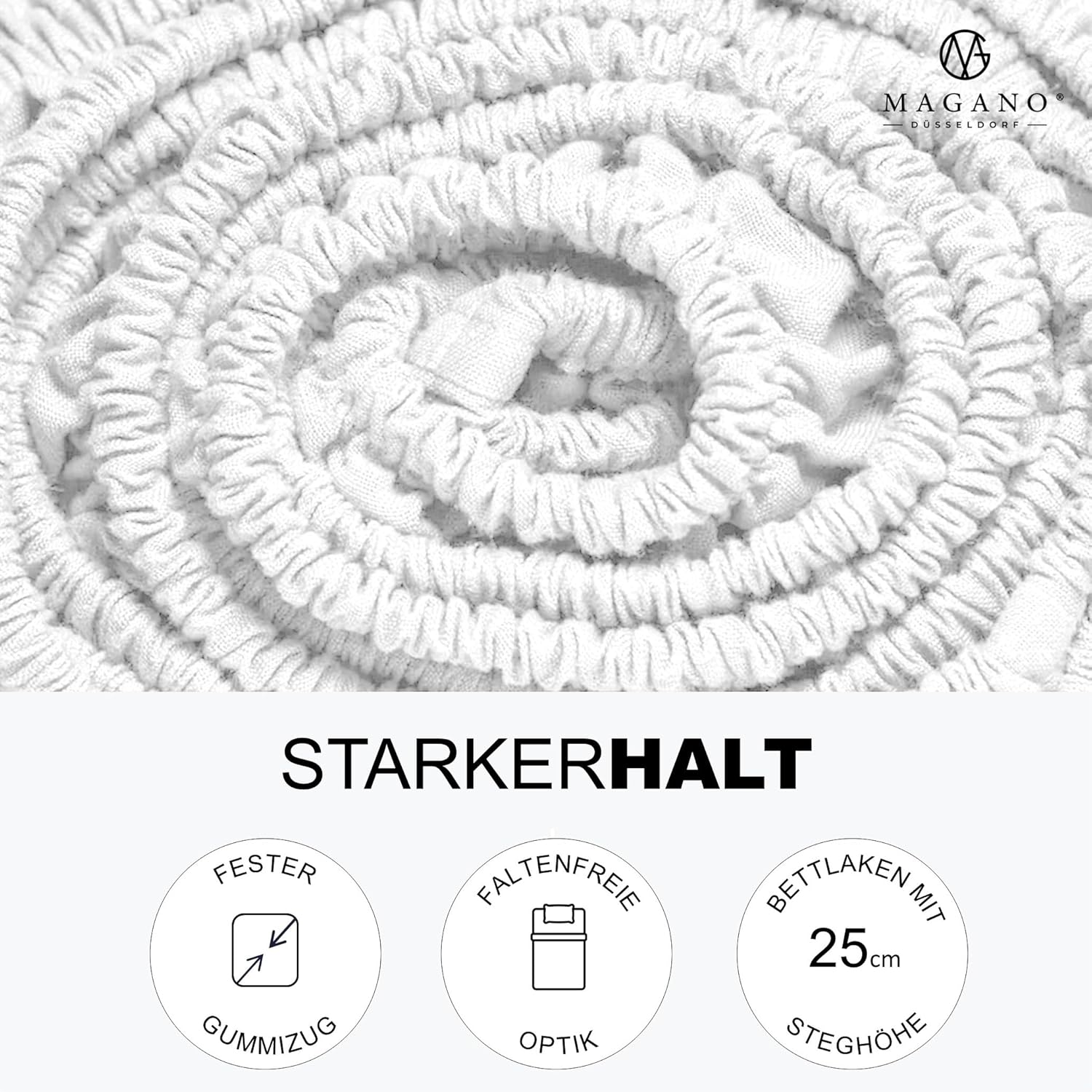 Luxus Spannbettlaken Bambus Baumwolle Satin weiss 25cm Steghöhe